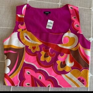 Express Vibrant Pink and Orange Crop Top